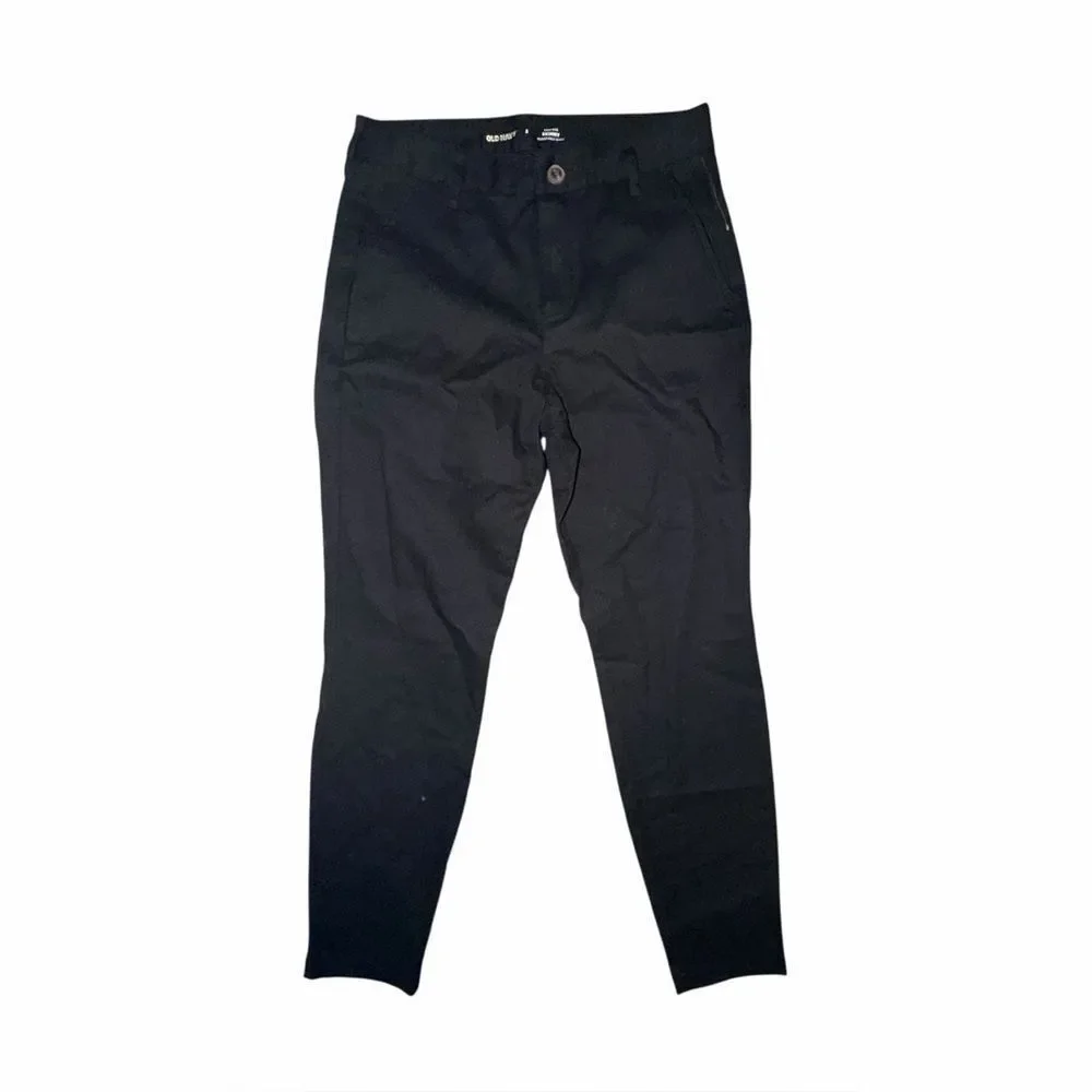 Old Navy Black Jack Skinny Uniform Pants Size 2 High Rise Adjustable Waist NWOT